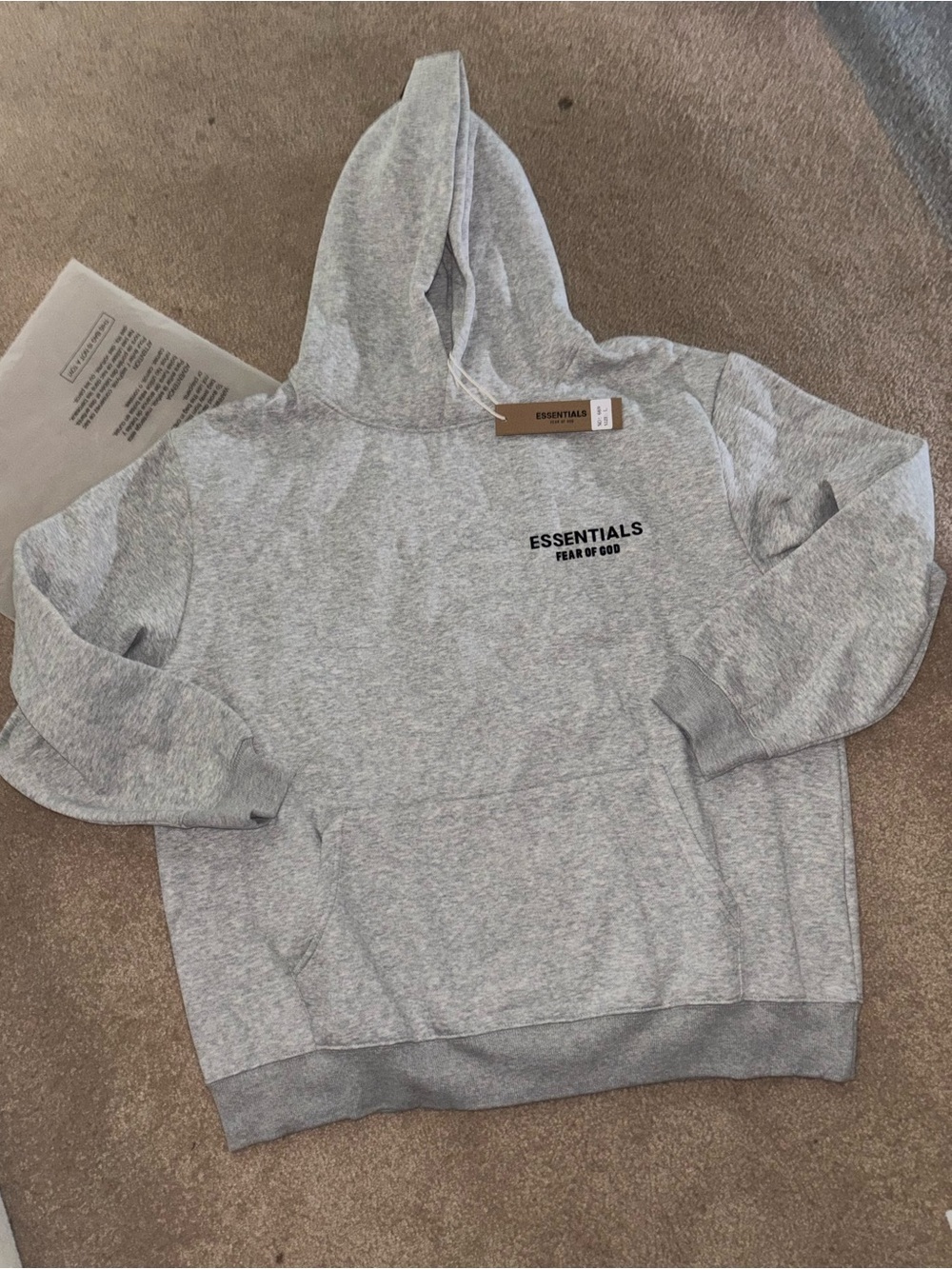 Essentials Men's Light Gray Hoodie